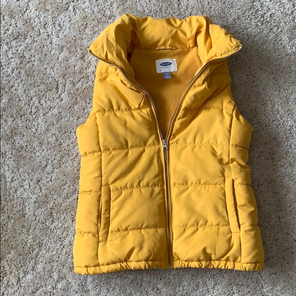 Yellow Old Navy Puffer Vest